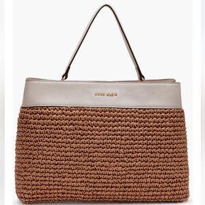 Anne Klein Woven Straw Satchel
